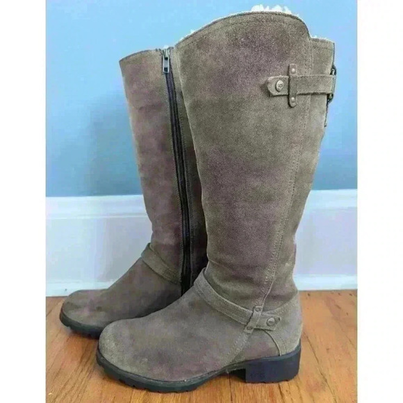 UGG Shoes - Women's Ugg Jillian 1917 Boot Beige Knee High Zippered Shearling Lined Size 7